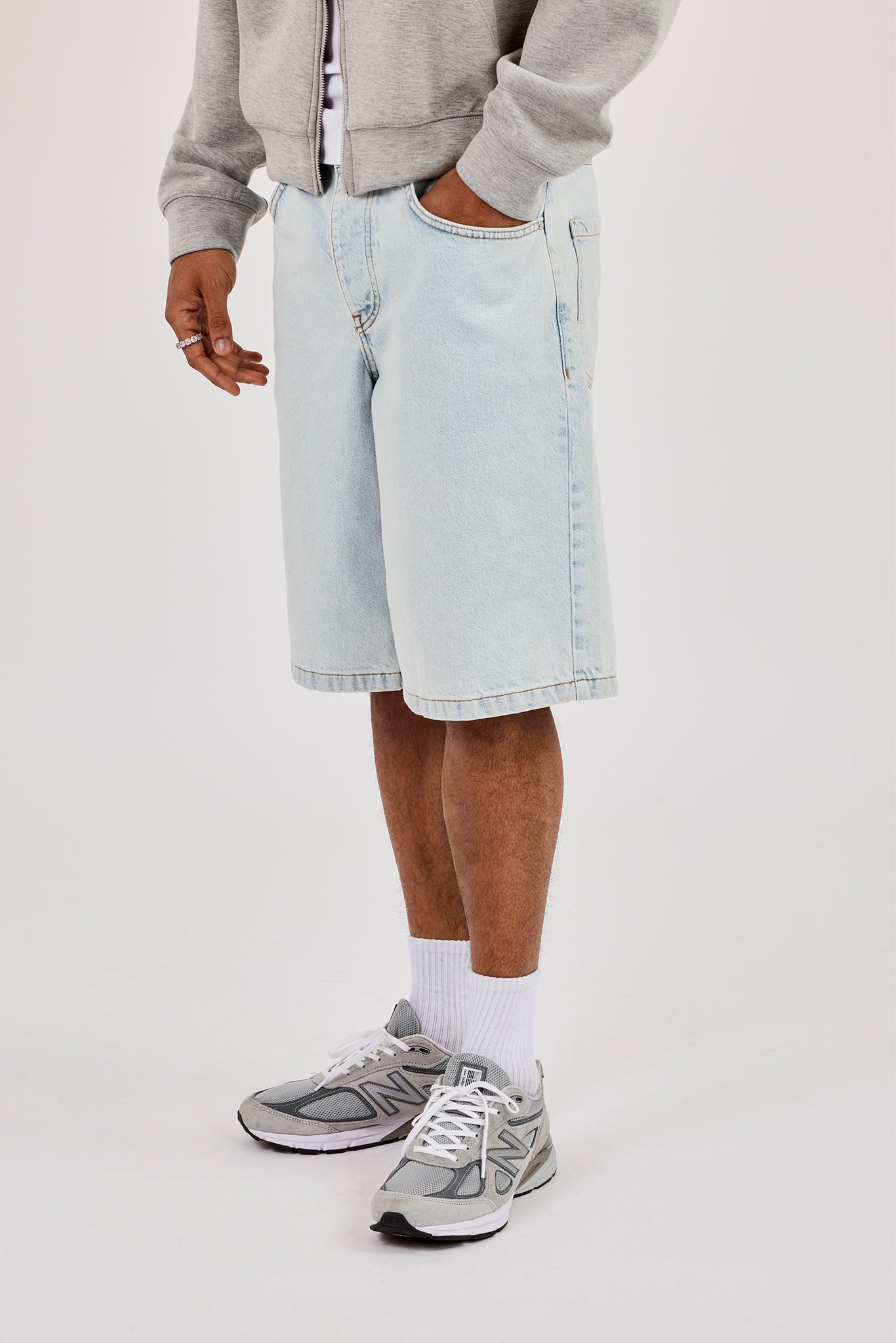 Denim Bermuda Jorts - Bleach Wash